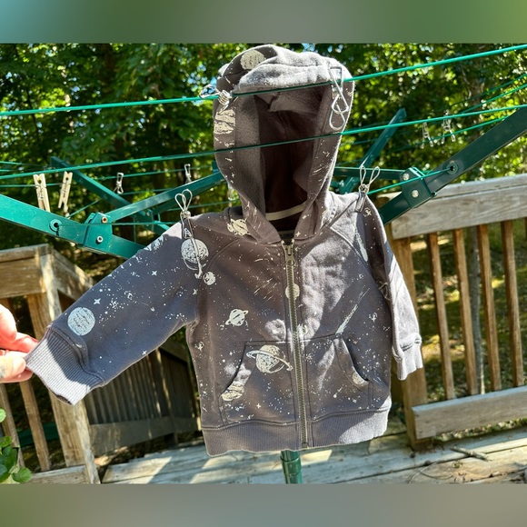 Carter’s Grey Outer Space Hoodie 12m - Picture 6 of 11